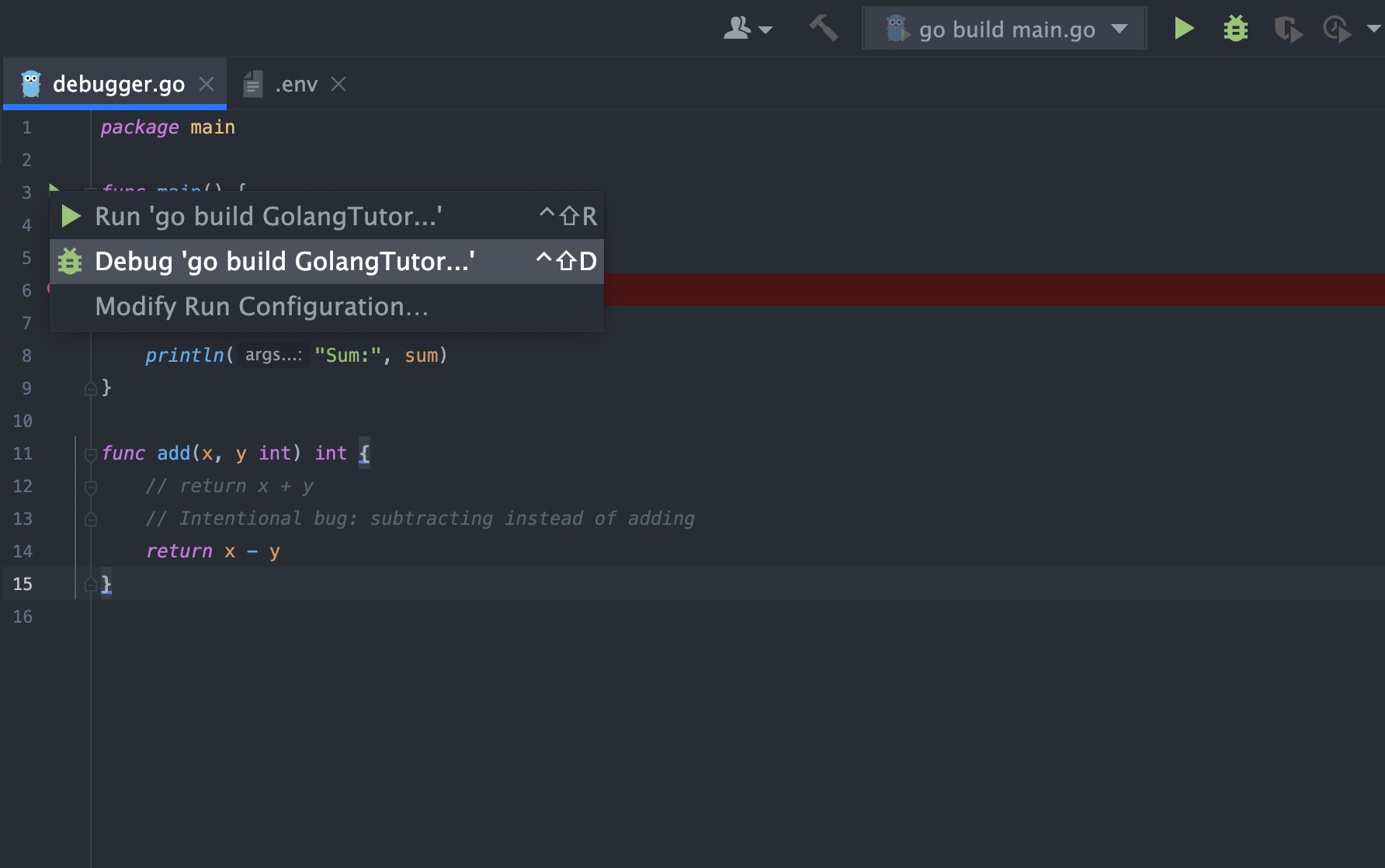 Debugging With Goland